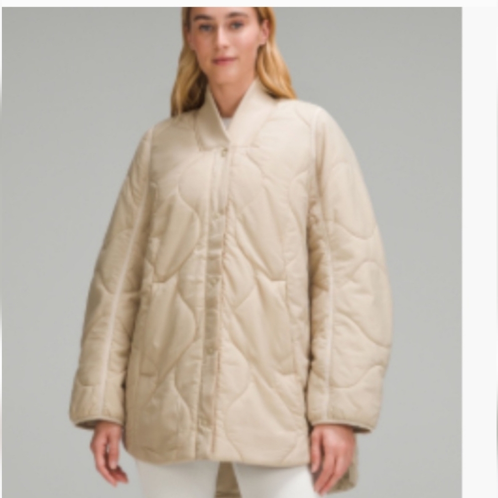 Lululemon Cream Quilted Light Insulation Jacket Size 10